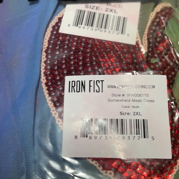 Iron Fist Somewhere Mesh Rainbow Dress Size 2X - Picture 8 of 10